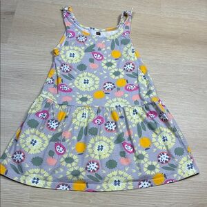 Tea Collection Multicolor Floral Fruit Print Sleeveless 5T Summer Dress